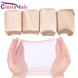 Hot HD Wig Thin Stocking Cap Wigs Invisiable Cap Hair Net For Weave Nylon Stretch Mesh Hairnet Making Wig Hair Accessories 2pcs/pack 5/10 Pack Available