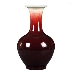 Vases Ceramic Chinese Honglang HY Living Room Vase Handmade Vintage Glaze Porcelain Decoration