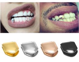 gold tooth cap permanent Grillz Dental Grills Hiphop Custom Plated Single Hip Hop Jewellery Braces Rap Singer Te wmtoqW whole20194071559