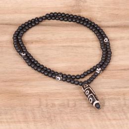 Pendant Necklaces Black Matte Beads Nine Eye Fashion Jewellery Necklace Men's Christmas Gift