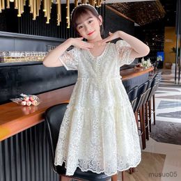 Girl's Dresses Girls Wedding Dress Children Summer Clothes Party Gown Kids Princess Evening Dress with Pearls