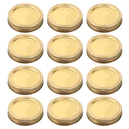 Dinnerware Sets 12 Mason Jar Lids Jars Replacement Wide Mouth Canning Seal Glass Canister Rings Bands