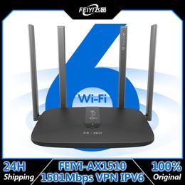 Routers FEIYI AX1510 Wifi Router Signal Booster Repeater Extend Gigabit Amplifier Wifi 6 DualBand 5GHz/2.4GHz VPN Wifi Router For Home