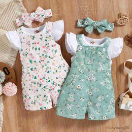Clothing Sets Formal Baby Girls Clothe Short Sleeve Tops andOveralls Pants Newborn Jumpsuit Infant Outfit Summer Costume