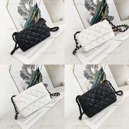 10A Mirror Quality Designers 24cm Small Panda Bags Luxury Real Leather Calfskin Quilted Purse Womens So Black Flap Handbag Crossbody Shoulder Strap Chain Box Bags