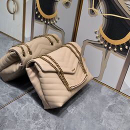 10A top 1:1 louloubag High Capacity Striped Leather Women's Shoulder Bag Classic Flip Bag Metal Logo Chain Shoulder Strap Designer Luxury Bag ID luxury_bag1588