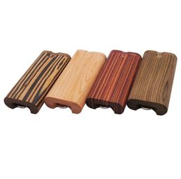 New Wood Dugout One Hitter Smoking Kit 4 Colours Dry Herb Tobacco Box Cigarette Case Tube With Hook Portable