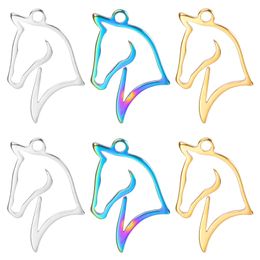 Mixed Hollow Animal Horse Pendant Bulk Charms For Jewelry Making Supplies Diy Stainless Steel Charm Breloque Acier Inoxydable