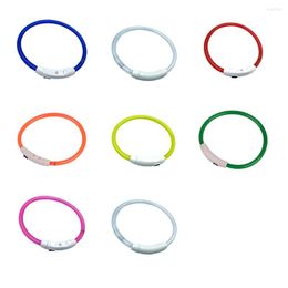 Dog Collars Small Glowing Pet Collar Travelling Walking Portable Rechargeable Luminous Choker Necklace Decoration Pets Supplies Blue