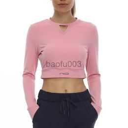 Women's T-Shirt Women Long Sleeve Gym Crop Top Sports Top Fitness Sports Tops Woman T-Shirts Active Wear Athletic Shirt Women's Gym Workout J2305