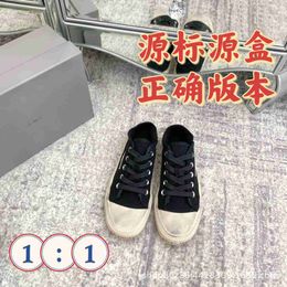 High Edition B Family Paris New Canvas Couple Shoes 2023 Summer Made Old Dirty Beggar Kicks on Half Slippers Female