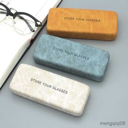 Sunglasses Cases Bags 1PC Portable Unisex Leather Spectacle Eye Glasses Case Waterproof Hard Eyeglasses Reading Glass Boxes Eyewear for Women Men