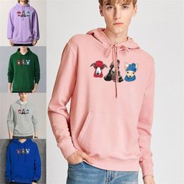 Men's Hoodies Streetwear Clothes Men Sweatshirt Autumn Long Sleeve Dog Print Harajuku Hoodie Drawstring Pullover Sweatshirts