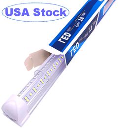 LED Tube 8FT V Shaped 4 Feet 8Feet T8 Integrated Tube Cooler Door 6 Row 144W Fluorescent Light Clear Cover Side MountUltra Brights Cold White Shop Lights usastar