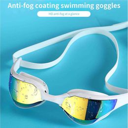 Goggles Swimming Goggs Professional with Earplug Nose Clip Plating Optical Silicone Adult in Pool Anti-fog Sports Eyewear AA230530