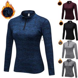 Women's T-Shirt New Zipper Ladies Running Jacket Fitness Women Long-Sleeved Compression Running Sports T-shirt Top Warm Running Jacket J2305