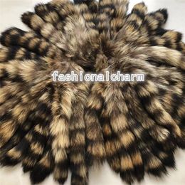 50pcs/lot 100% Real American Raccoon Fur Tail Keychain Bag Charm Cosplay Toy Pendant Tassels