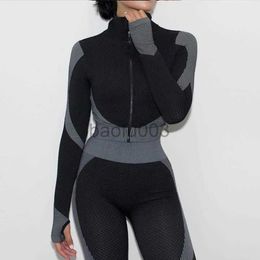 Women's Tracksuits 3Pcs Seamless Set Gym Fitness Clothing Women Suit Sportswear Female Workout Leggings Top Sport Clothes Training Suit J230525