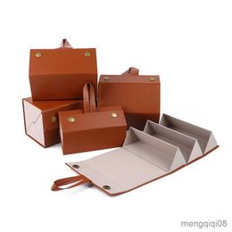 Sunglasses Cases Bags Grid Eyeglasses Storage Display Travel Case Folding Leather Portable Glasses Organizer Home