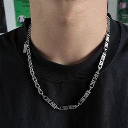 Japan und Südkorea CRUSH Hip Hop Street Personality Halskette Herren Hiphop Letter Splice Titanium Steel Tidal Collar Chain