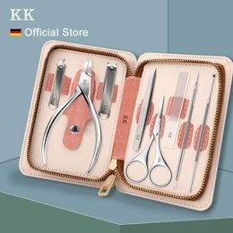 Bolts Kk Manicure Tools Professional Nail Clippers Set 8 In1 Travel Case Kit Stainless Steel Pedicure Sets Nail Cutter Hand Foot Care