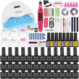 Brush Nail Polish Set Acrylic Set for Professional Manicure Design with Nail Tool Kit Semi Permanent Gel Varnish Kit Gel Polish Set