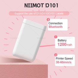 Printers Nimbot D101 Pocket Label Sticker Maker Printer Mini Mobile Phone Bluetooth Wireless Thermal Easy Use For Home Office Printing