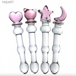 Adult Toys Gay Sex Products Butt Plug Vaginal Anal Stimulation Vibrator Love Heart Wand Valentine Glass Handcrafted Dildo Anal Plug Sex Toy L230518