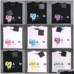 Men'S T-Shirts 2023 Summer Mens Palm T Shirt Graffiti Tshirt Palms Palmangel City Designer Limited Inkjet Letter Printing Womens Ang Dhwym