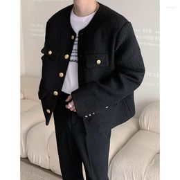 Men's Jackets Men's Jacket Solid O-Neck Long Sleeve Button Casual Thin Coat Layered Streetwear Elegant 2023