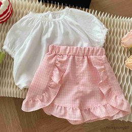 Clothing Sets Girls Outfits White Shirts and Short Pants Pieces Summer Birthday Children