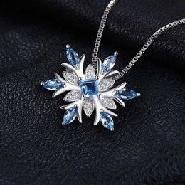 Pendant Necklaces Exquisite Income Blue Snowflake Jewelry Lady Necklace Santa Lucky Guardian Halloween Auspicious