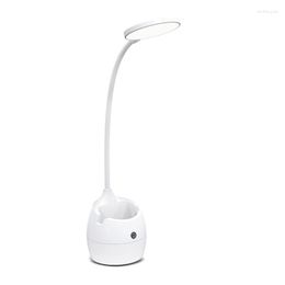 Table Lamps LED Office Flexo Desk Lamp With Pen Holder USB Rechargeable Touch Dimming Lights