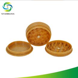 Smoking Pipes New 63mm two-layer plastic cigarette grinder, biodegradable beige plastic grinder