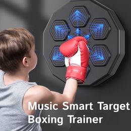 Punching Balls Boxing Machine Music Smart Fun Wall Mounted Indoor Agility Reaction Exercise Equipment Electronic Target Boxing Trainer Punching 230530