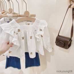 Clothing Sets 2Pcs Girls Outfit Autumn Spring Long Sleeve Shirt Jeans Fall Topsanddenim Pants Children Suits Baby Clothes