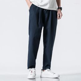 Men's Pants Style 2023 Chinese Linens Casual Trousers Loose Plus Size Small Feet Harem Men'S Straight-Leg Harajuku Clothes