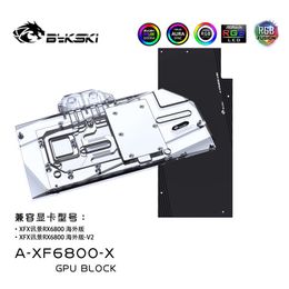 Cooling Bykski Water Block use for XFX RX6800 /XFX RX6800XGPU Card/Full Cover Copper + Backplane Broad RGB/ARGB Cooling
