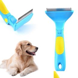Dog Grooming Wholesale Stainless Steel Practical Mtifunctional Simple Open Knot Comb Plastic Antislip Handle Adjustable Pet Drop Del Dh5Oj