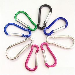 Other Household Sundries Locking Type D Shaped Load Weght 20Kg Carabiner Buckle Hanging 8 Colour Aluminium Alloy Perdants Hook Clips D Dhw42