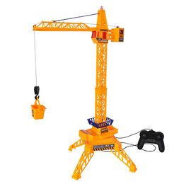 30 Inch Tall Wired Remote Control Crawler Crane Electric RC Construction Crane Tower Educational Toys for Kids