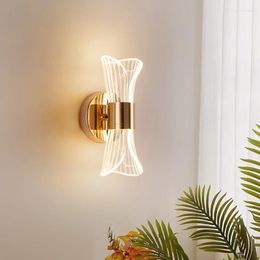 Wall Lamps Modern Light Luxury LED Acrylic Lamp Gold Black Living Room Bedroom Bedside Corridor Home Decoration