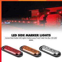 New LED Side Marker Lights Red Clearance Trailer Truck RV LED Light Lamp Red Waterproof 12/24V Safety Warning Width Indicator