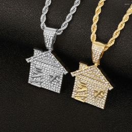 Pendant Necklaces Hip Hop Bando Trap House Necklace Men Bling Savage With Tennis Chain Female Out Link Jewellery