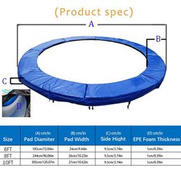 Trampolines Trampoline Safety Pad Mat Accessories Trampoline Safety Pad Round Spring Protection Cover Water-Resistant Pad 6ft/8ft/10ft 230530