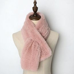 Scarves Long Real Rex Fur Scarf Pull Through Women's Neck Trim Winter Collar Wraps Wholesale Price