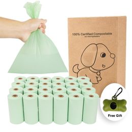 Carrier 24rolls Biodegradable Dog Poop Bags Corn starch Waste Bag for Dogs 300 counts pooper bags