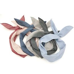 Party Favour Women Girls Iron Wire Printed Cloth Hair Band Rabbit Ear Wrapped Headband Diy Colorf Bow Home Wash Face Hairband Vt0035 Dh5Gn