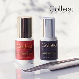 Tools 5ml /10ml Gollee Eyelash Extension Glue 1s Fast Lash Glue Individual Eyelash Glue Adhesive Retention 68 Weeks Accept Own