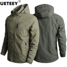 Hunting Jackets US Mens Outdoor Hiking Jackets Summer Military Multi-pockets Tactical Hunting Fishing Waterproof Hooded Thin Jacket Men 230530